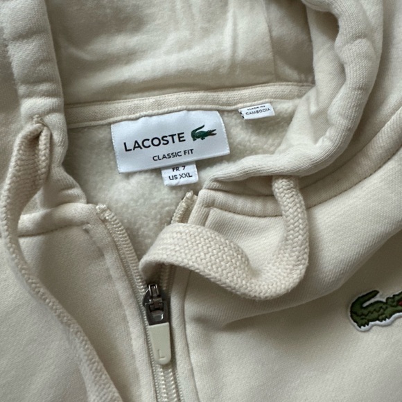 Lacoste Classic Fit Zip Up Hooded Sweatshirt size XXL - Picture 3 of 4